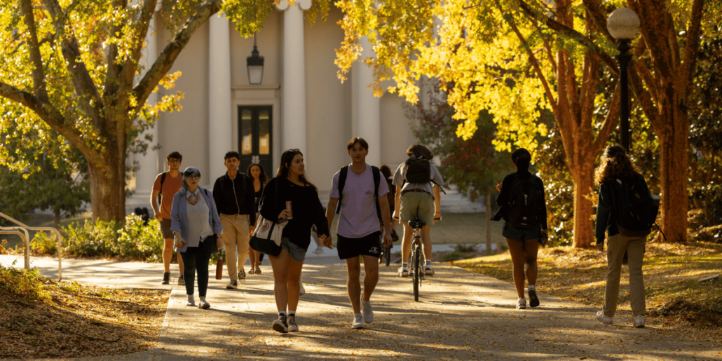 Students on UGA Main Campus in Fall