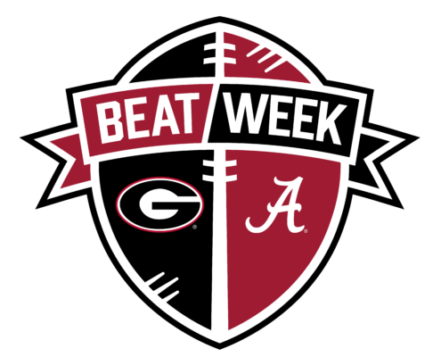 Football graphic showcasing Beat Week between UGA and Alabama