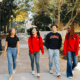 UGA students walking on campus.