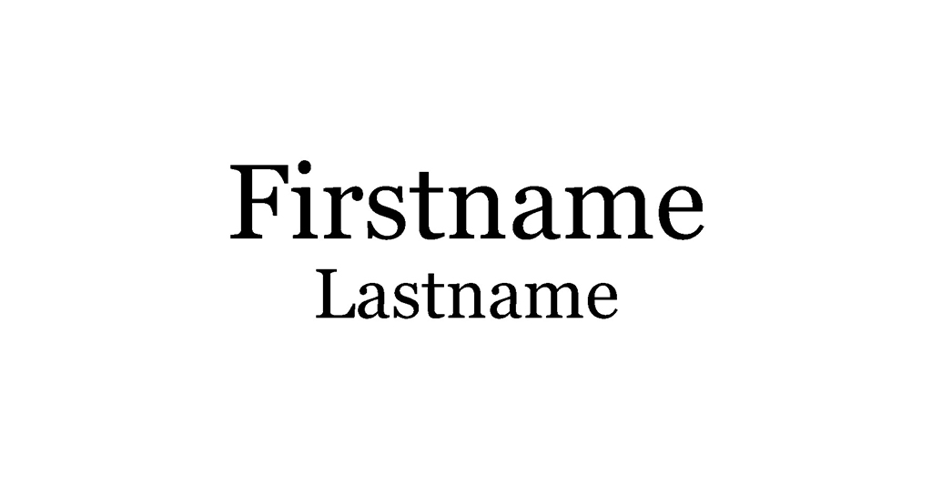 Name tag template with only attendee first and last name and no UGA logo. 