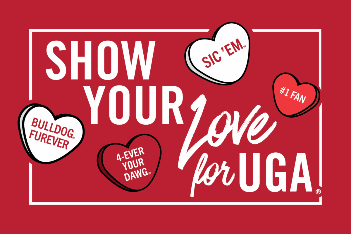 Valentine's Day UGA art graphic.
